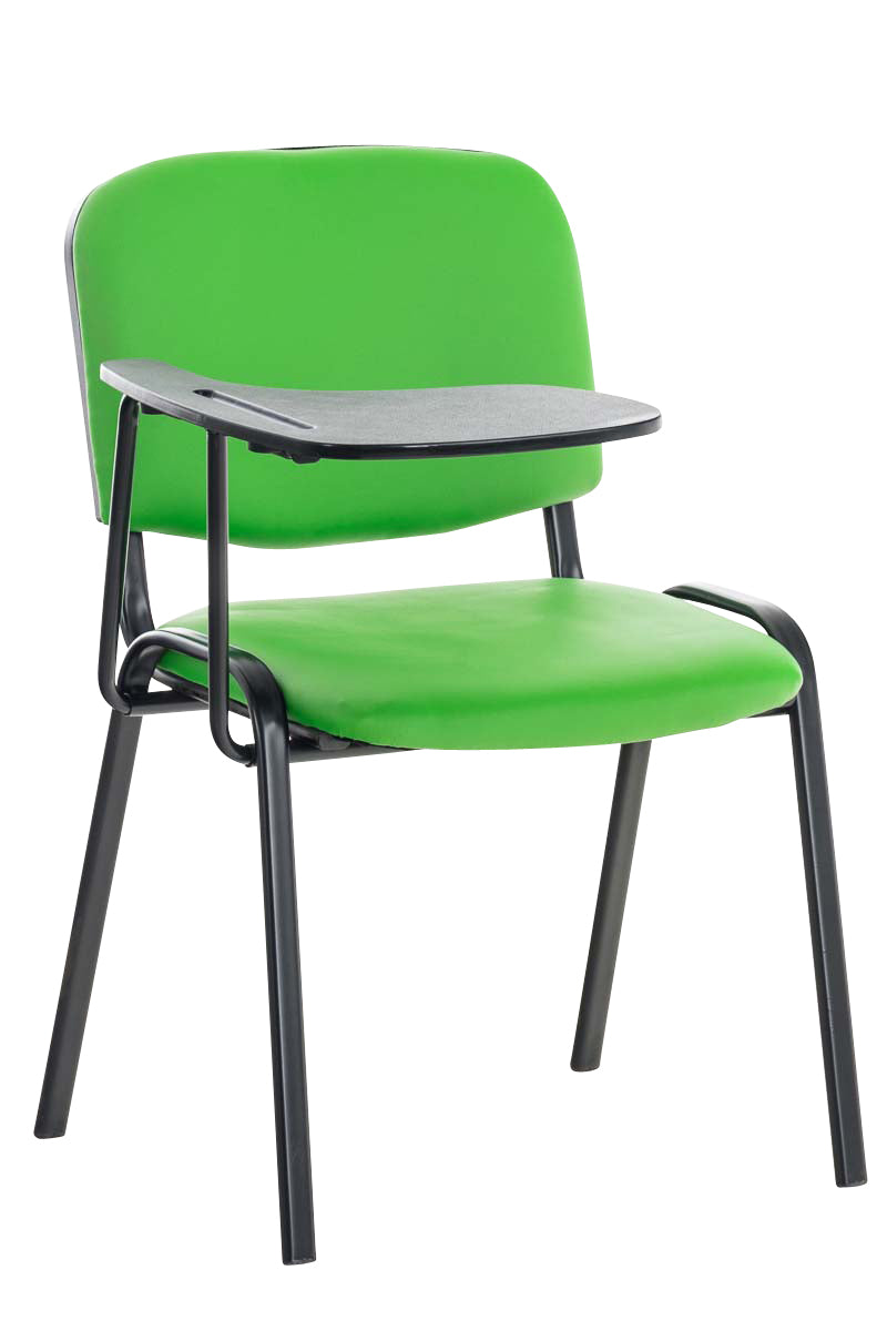 Bezoekersstoel met Opvouwbaar Tafeltje - Vergaderstoel - Comfortabele Gewatteerde Zitting Kleur groen