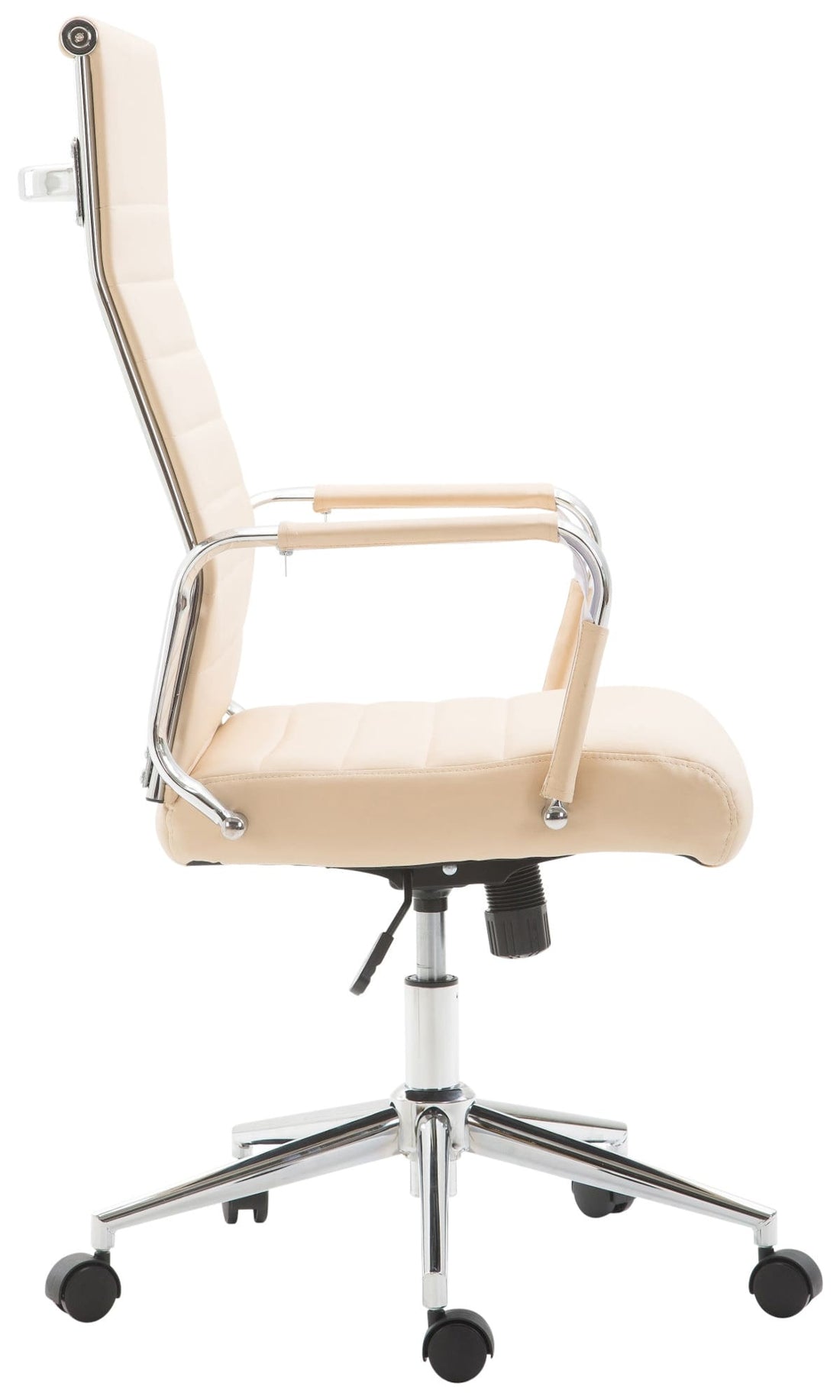 Comfortabele Bureaustoel - Ergonomische Zitpositie - Kunstleer Bekleding, Hoog ZItcomfort Kleur crème