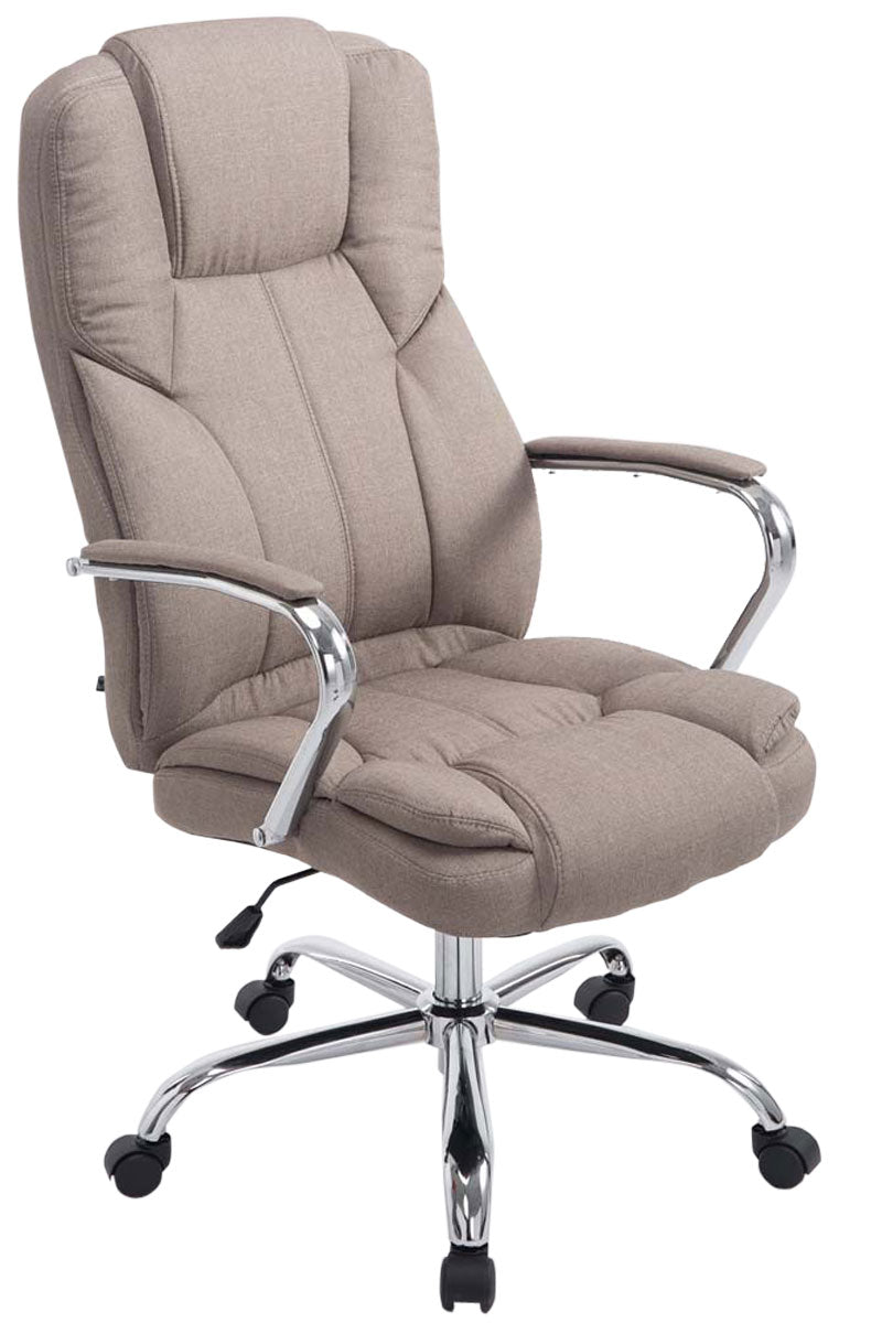 Bureaustoel Stof V2 - Directiestoel - Ergonomisch design, Geschikt tot 210 kg Kleur taupe