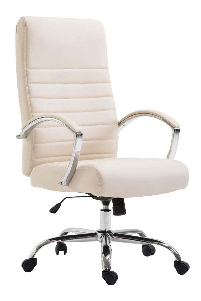 Ergonomische Bureaustoel - Directiestoel - Ideaal voor Grote Personen Kleur crème