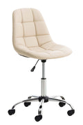 Ergonomische Bureaustoel, Kantoorstoel - Comfortabele Bekleding - Kunstleer & Verstelbaar Kleur crème