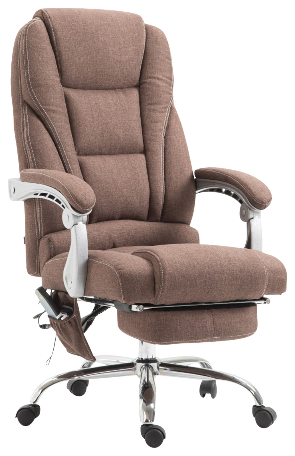 Ergonomische Massagestoel - Comfortabele Bureaustoel - Verstelbare Hoogte en Voetsteun Kleur bruin