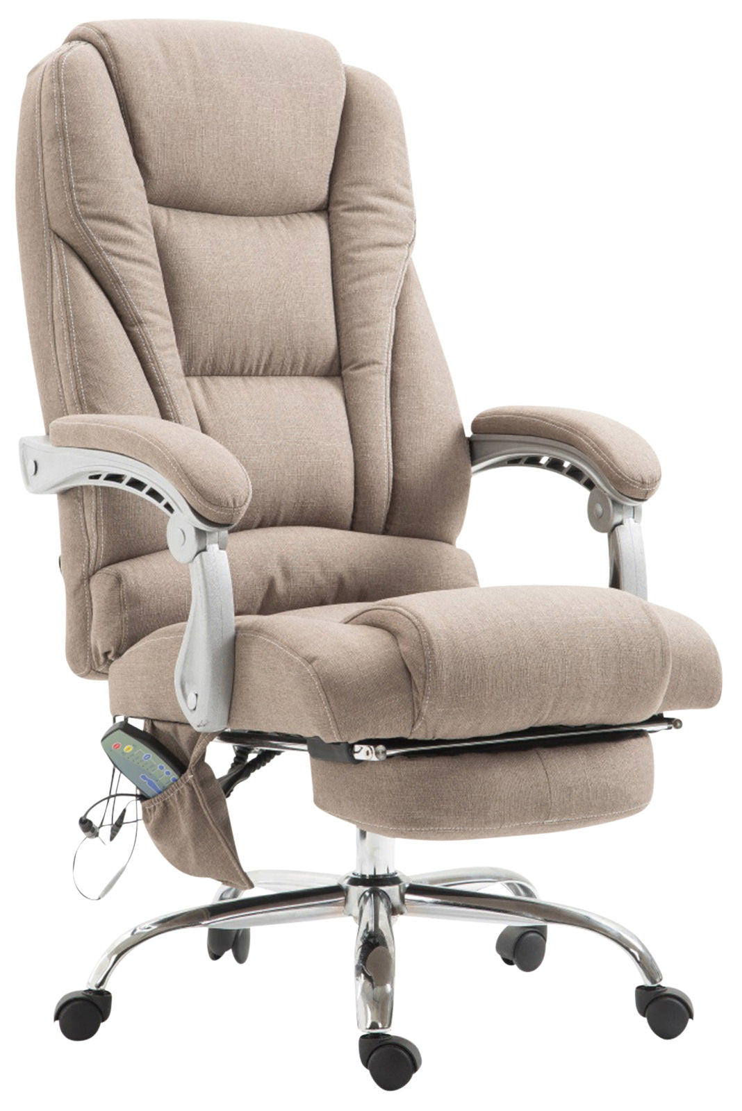 Ergonomische Massagestoel - Comfortabele Bureaustoel - Verstelbare Hoogte en Voetsteun Kleur taupe