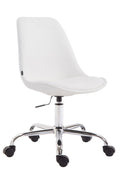 Bureaustoel van Kunstleer - Kantoorstoel - In Hoogte Verstelbaar en Ergonomisch Design Kleur wit