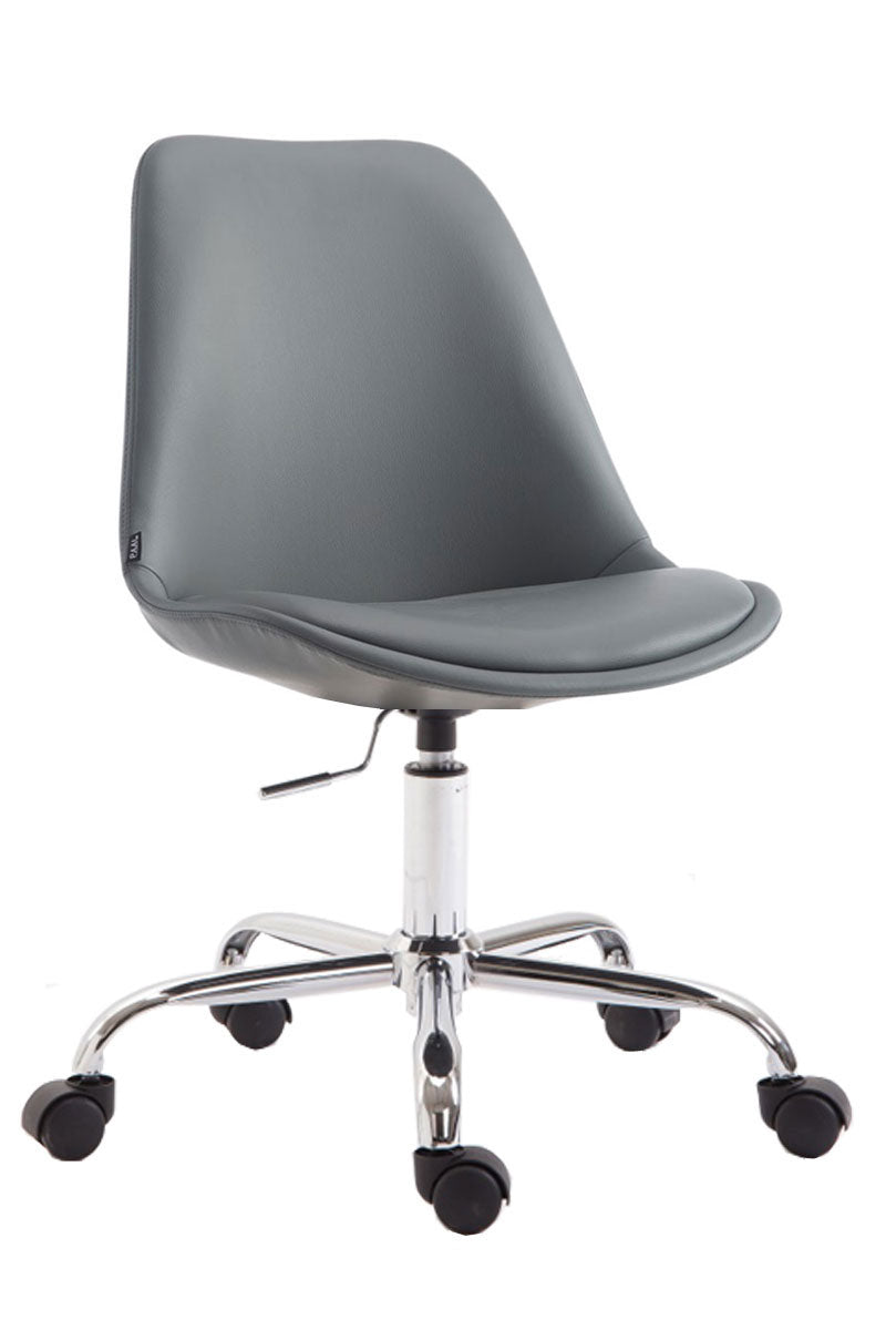 Bureaustoel van Kunstleer - Kantoorstoel - In Hoogte Verstelbaar en Ergonomisch Design Kleur grijs