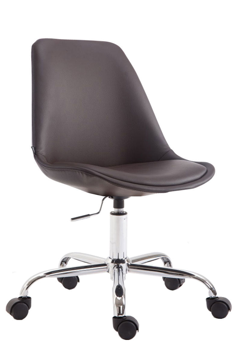 Bureaustoel van Kunstleer - Kantoorstoel - In Hoogte Verstelbaar en Ergonomisch Design Kleur bruin