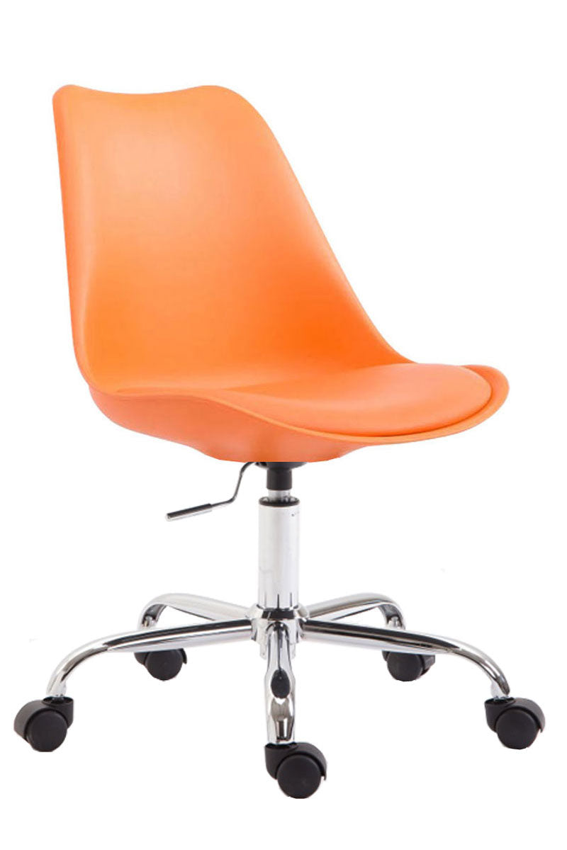 Bureaustoel Kunstleer - Ergonomische Zithoogte - Moderne Kunststof Design Kleur oranje