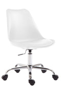 Bureaustoel Kunstleer - Ergonomische Zithoogte - Moderne Kunststof Design Kleur wit