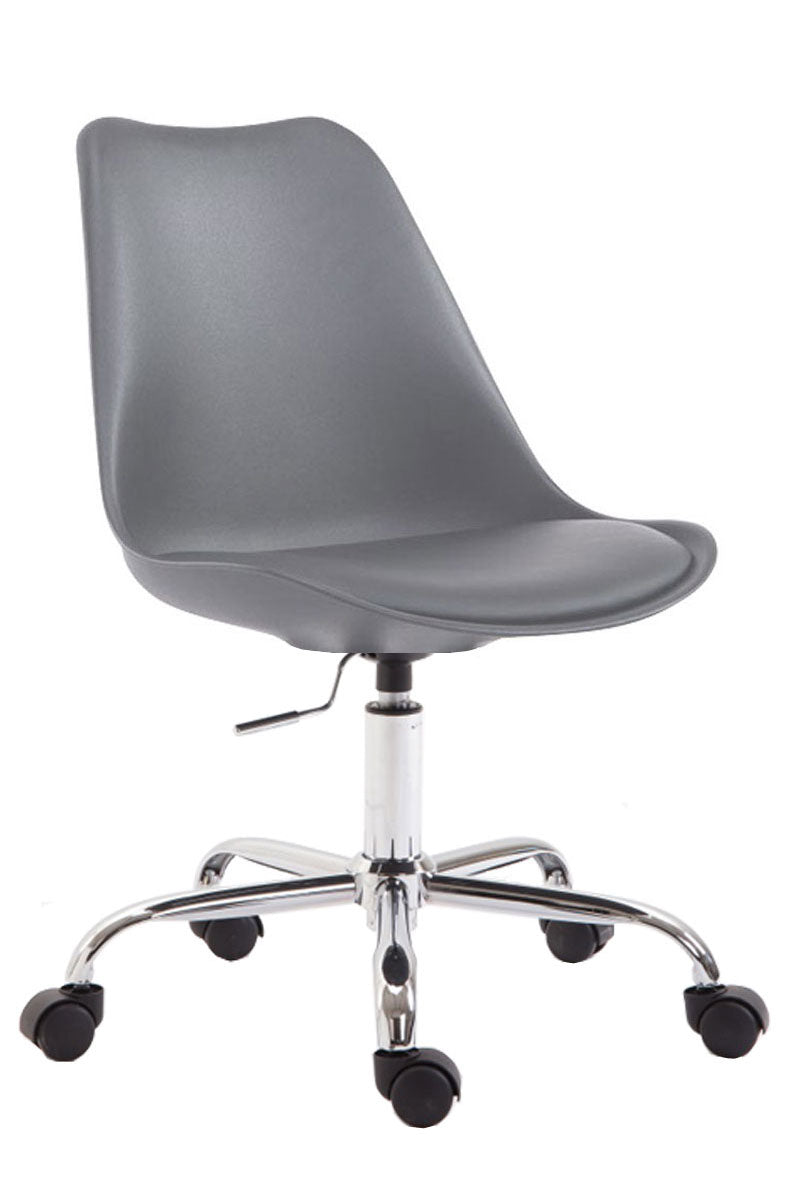 Bureaustoel Kunstleer - Ergonomische Zithoogte - Moderne Kunststof Design Kleur grijs