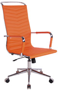 Draaibare Bureaustoel - Ergonomische Kantoorstoel - Ingebouwd Schommelmechanisme Kleur oranje Materiaal kunstleer
