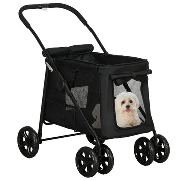 Hondenbuggy - Opvouwbare hondenwagen | Kleur: Zwart | Afmetingen: 62x102x105 cm
