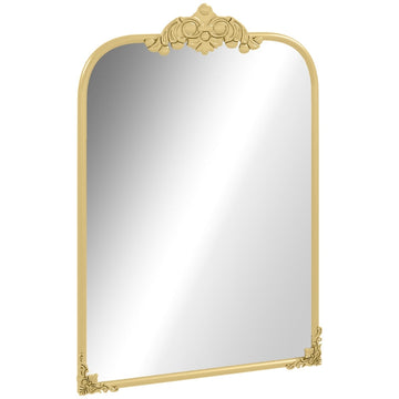 Barokke wandspiegel met goudkleurige lijst | Kleur: Goud - Transparant | Afmetingen: 60x3x87 cm