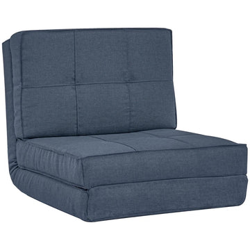 3-in-1 vloerstoel, loungestoel en slaapbank | Kleur: Donkerblauw | Afmetingen: 61x73x58 cm