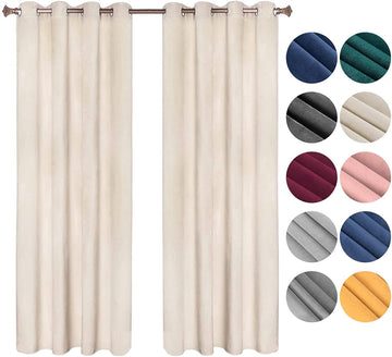 Verduisteringsgordijnen met ogen 2 stuks | Beige | 140x245 cm