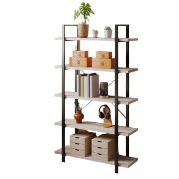 5-laags staande boekenkast - verstelbare stabiliteit - 105 x 33,5 x 177,5 cm