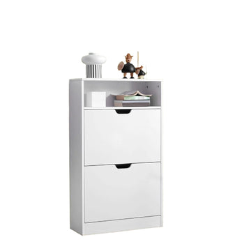 Schoenenkast met kleppen - schoenenrek - eenvoudige montage - 60 x 24 x 102 cm
