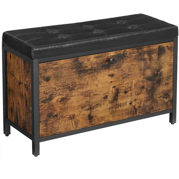 Schoenenbank met opbergruimte, 6 paar schoenen, industrieel, 80 x 30 x 51 cm