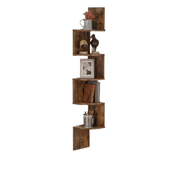 5-laags hoekwandplank - zwevende plank - decoratieve plank - 20 x 20 x 127,5 cm