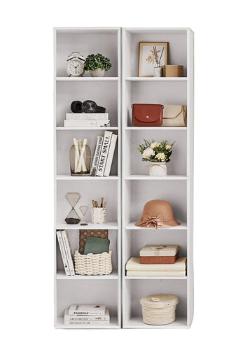 6-laags boekenkast - Scandinavische stijl - stabiele opbergruimte - 40 x 24 x 178,5 cm