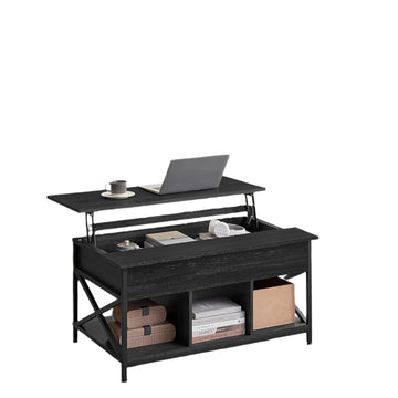 In hoogte verstelbare salontafel - houtspaanplaat - stalen frame - 60 x 100 x 48-62 cm