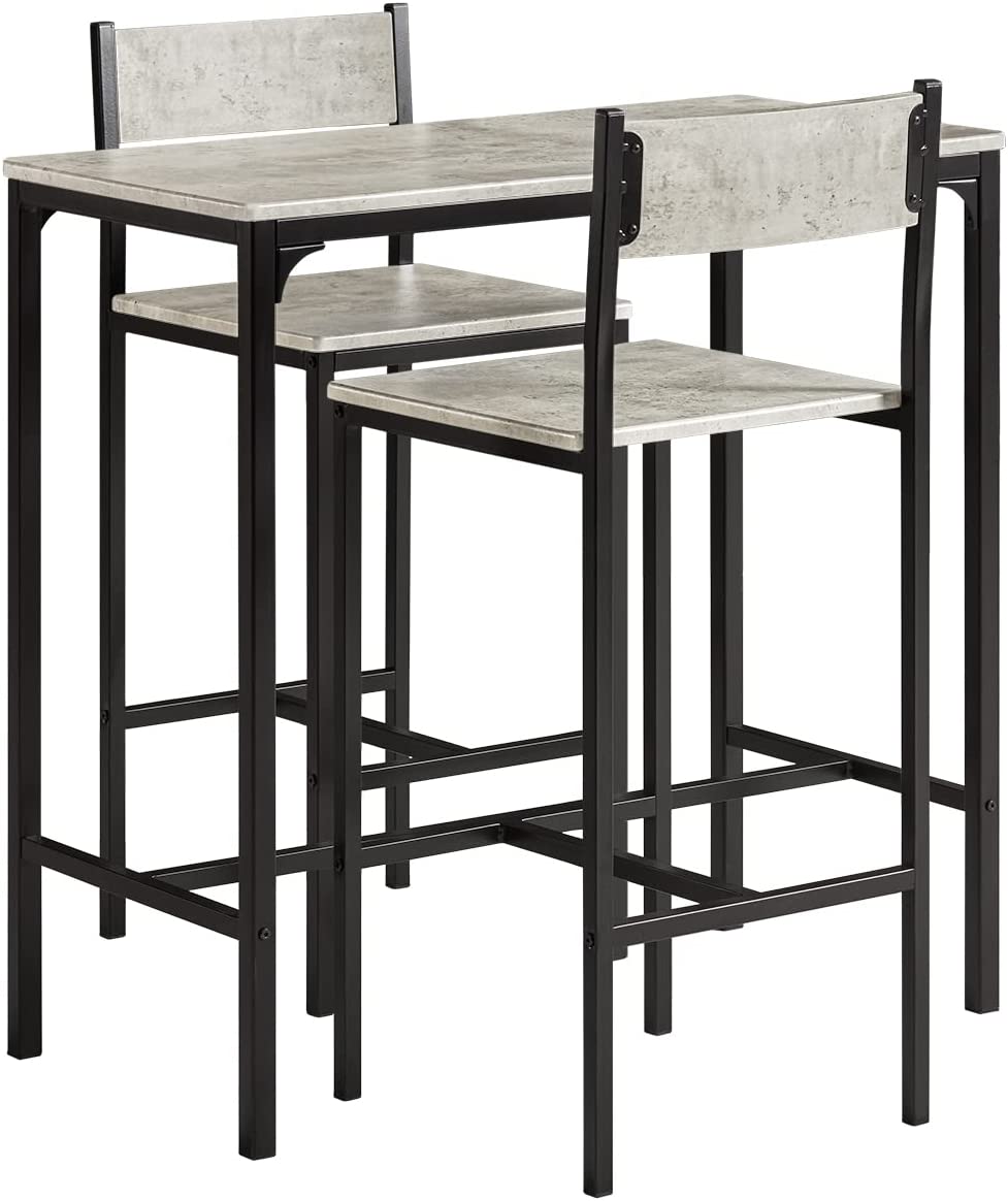 Barset - 1 Bartafel en 2 Krukken - 3-delige Huiskeuken Ontbijtbarset - Meubels Eetset