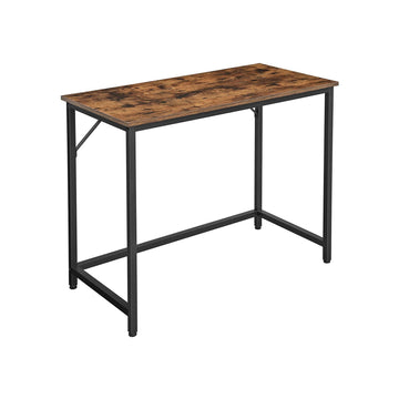 Vintage bureau bruin-zwart - spaanplaat - staal - 50 kg - 100 x 50 x 75 cm