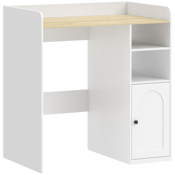 Wasmachinekast met open vakken | Kleur: Wit+Natuur | Afmetingen: 93,5x60x100 cm