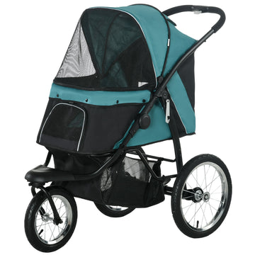 Opvouwbare hondenbuggy | Kleur: Blauw, Zwart | Afmetingen: 58x111x107 cm