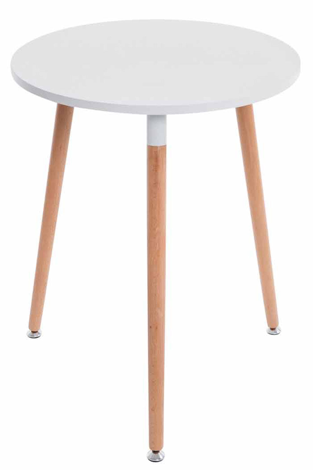 Modieuze 3-potige Tafel - Eettafel - Compact & Onderhoudsvriendelijk Design Kleur wit Onderstel Kleur natuur