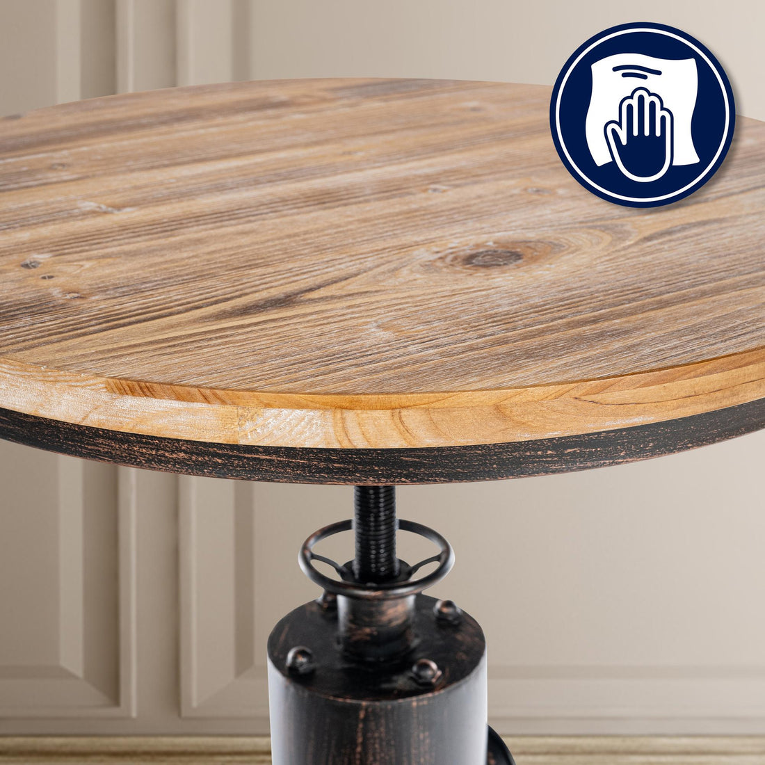 Industriële Bartafel - Unieke Design - In Hoogte Verstelbaar Kleur brons
