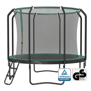 Trampoline 305 cm met veiligheidsnet | Zwart donkergroen | 305x305x76 cm