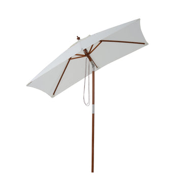 Houten rechthoekige parasol | Kleur: Crème/grijs | Afmetingen: 150x200x230 cm