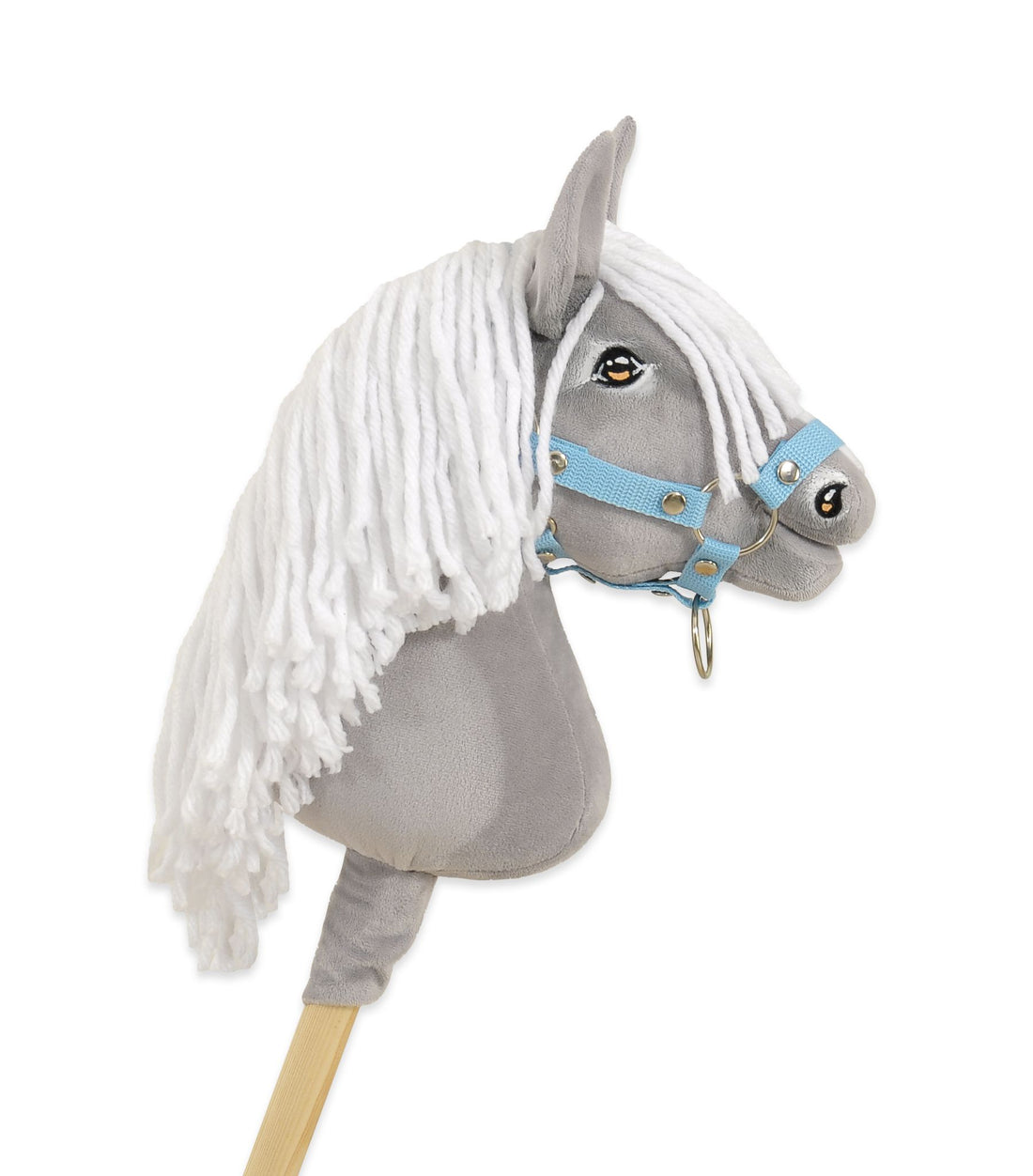 Käpphäst på pinne, hobbyhäst, handgjord och hållbar - Premium grå - Oeko-Tex material