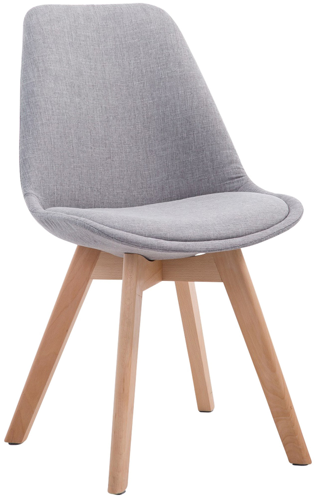 Eetkamerstoel Met Stoffen Bekleding - Bezoekersstoel - Comfortabel Zitten - Beukenhout Onderstel Kleur donkergrijs Onderstel Kleur natuur