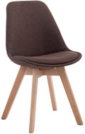 Eetkamerstoel Met Stoffen Bekleding - Bezoekersstoel - Comfortabel Zitten - Beukenhout Onderstel Kleur bruin Onderstel Kleur natuur