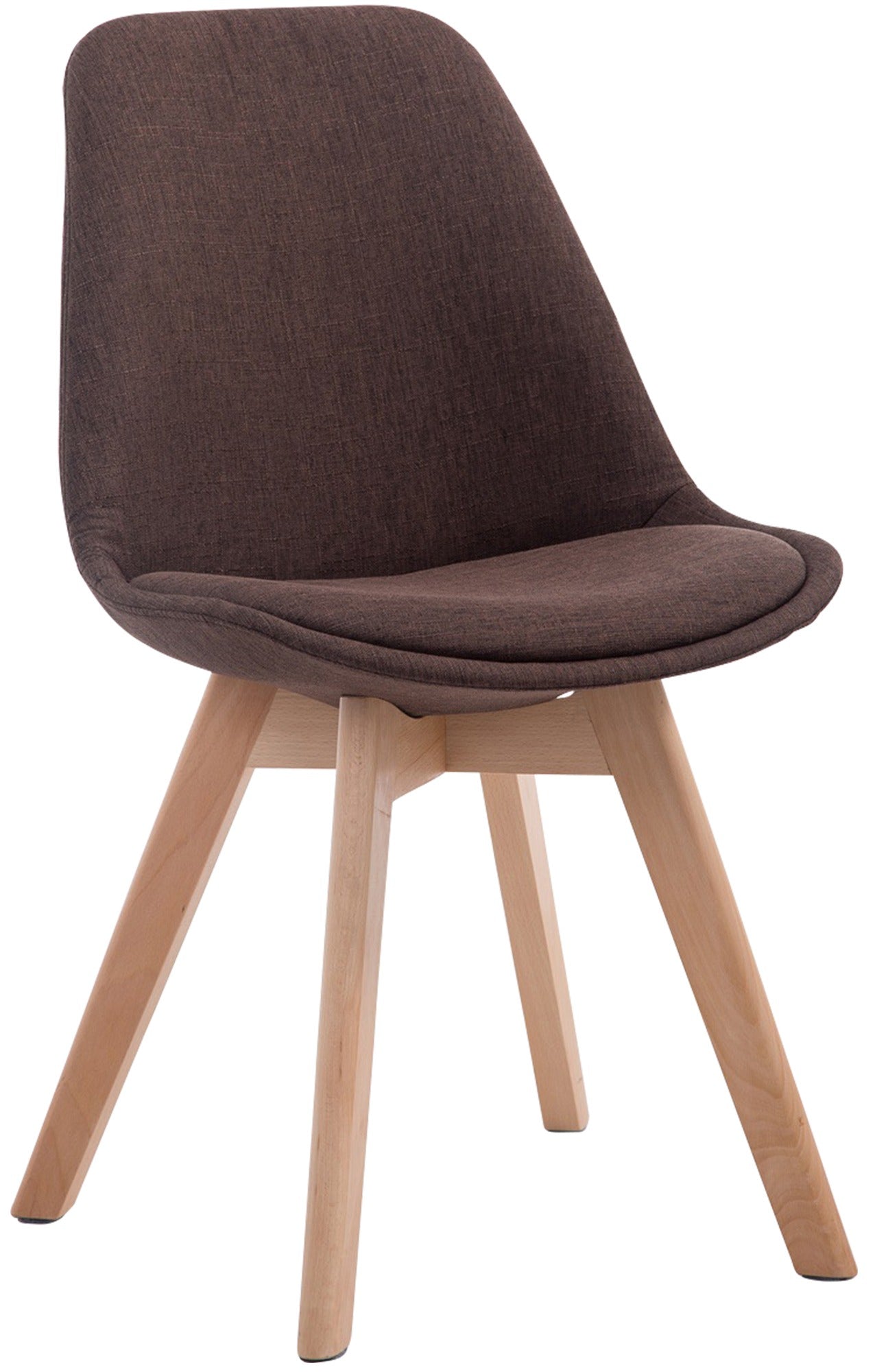 Eetkamerstoel Met Stoffen Bekleding - Bezoekersstoel - Comfortabel Zitten - Beukenhout Onderstel Kleur bruin Onderstel Kleur natuur