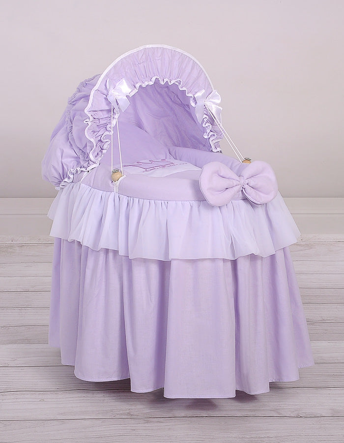Wicker poppenwiegje - rieten babymand - handgemaakt & duurzaam, incl. beddengoedset