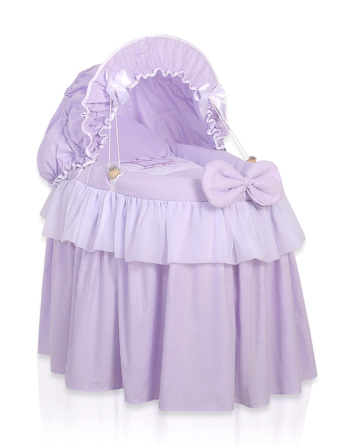 Wicker poppenwiegje - rieten babymand - handgemaakt & duurzaam, incl. beddengoedset