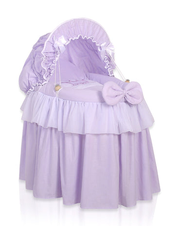 Wicker poppenwiegje - rieten babymand - handgemaakt & duurzaam, incl. beddengoedset