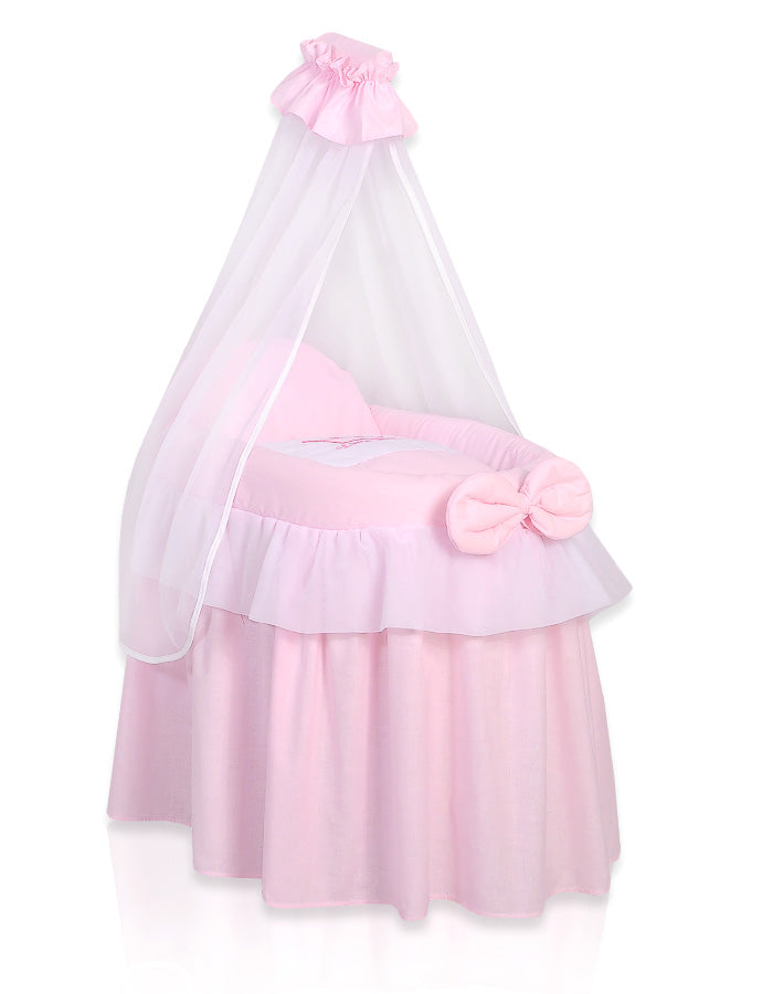 Wicker poppenwagen - rieten poppenbuggy - handgemaakt, soepel rijdend & met beddengoedset