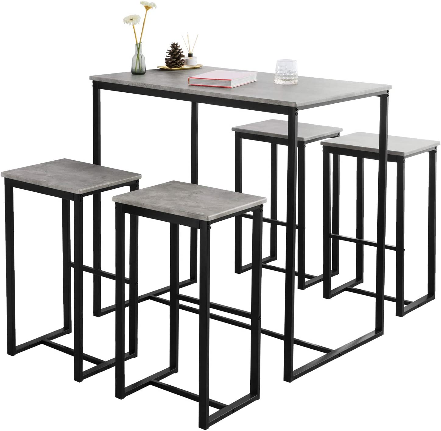 Bar Set - 1 Bartafel en 4 Krukken - Home Kitchen Ontbijtbar Set - Meubels Eetset