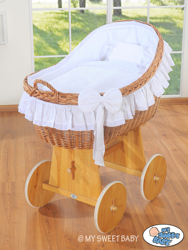Wicker wieg BellaFurn Baby - handgemaakt mandje - natuurlijk comfort en veilig design