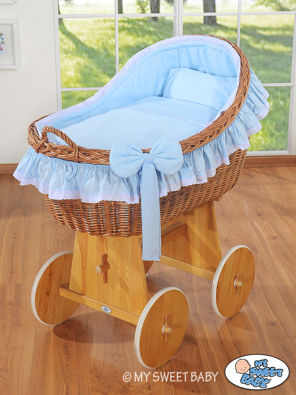 BellaFurn Baby wicker wieg met kap - handgevlochten mand - veilig, duurzaam en comfortabel