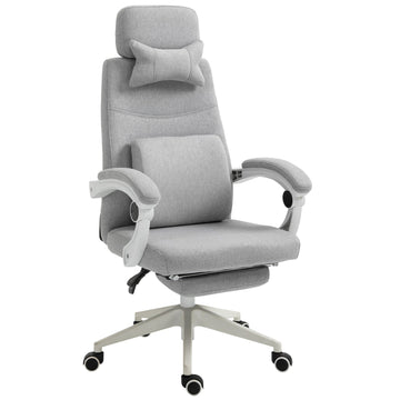 Ergonomische bureaustoel met voetensteun | Kleur: Grijs | Afmetingen: 62x68x117-127 cm