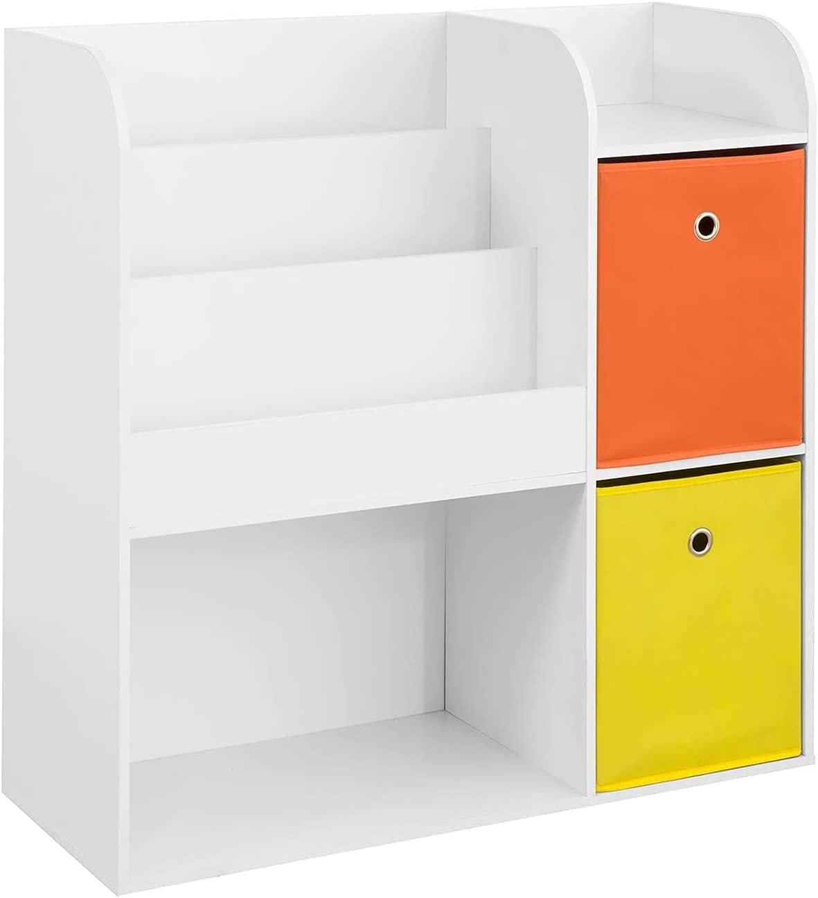 Kinderen Kinderboekenkast Boekenplank - Speelgoedplank Opslag Display Plankrek Organizer met 2 stoffen lades