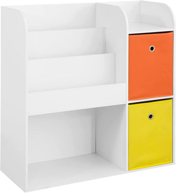 Kinderen Kinderboekenkast Boekenplank - Speelgoedopbergeenheid Opslag Display Plankorganisator met stoffen laden