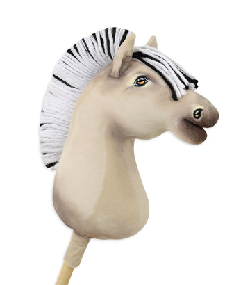 Super Hobby Horse op stok - stokpaard fjordpaard - handgemaakt & duurzaam, A3-formaat