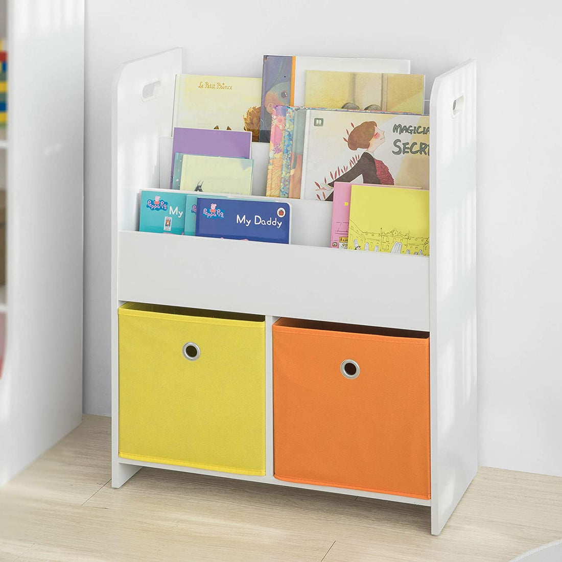 Kinderboekenkast Boekenplank - Opbergrek Organizerhouder met stoffen laden