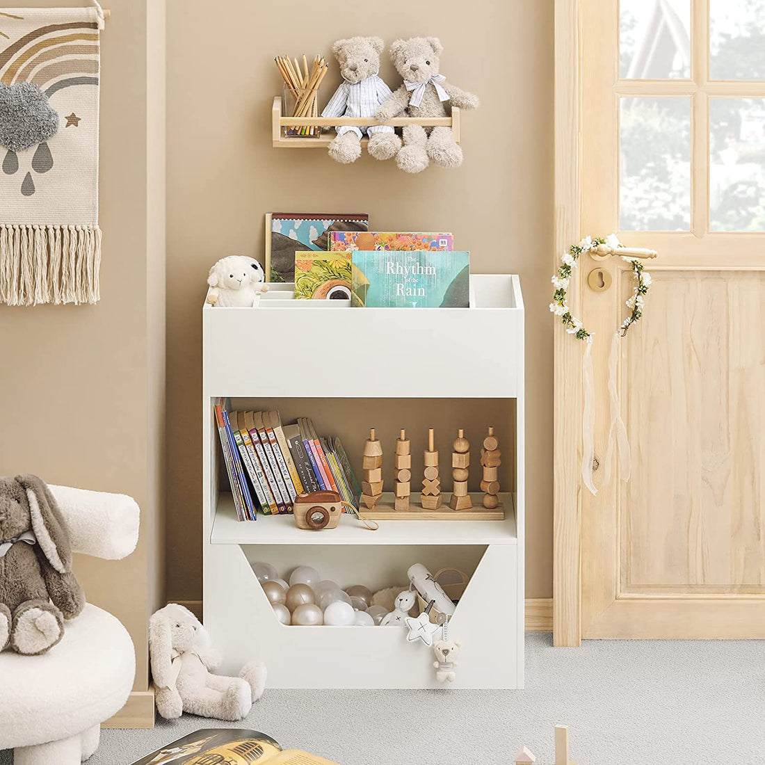 3 lagen kinderen kinderboekenkast boekenplank - speelgoedplank opslag display plank rek organisator