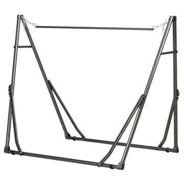 Hangmatstandaard 2-in-1 met droogrek | Kleur: Zwart+Zilver | Afmetingen: 92x290x88 cm